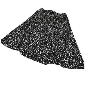 JONES NEW YORK COLLECTION Black White Speckled Print Midi Skirt Size‎ M